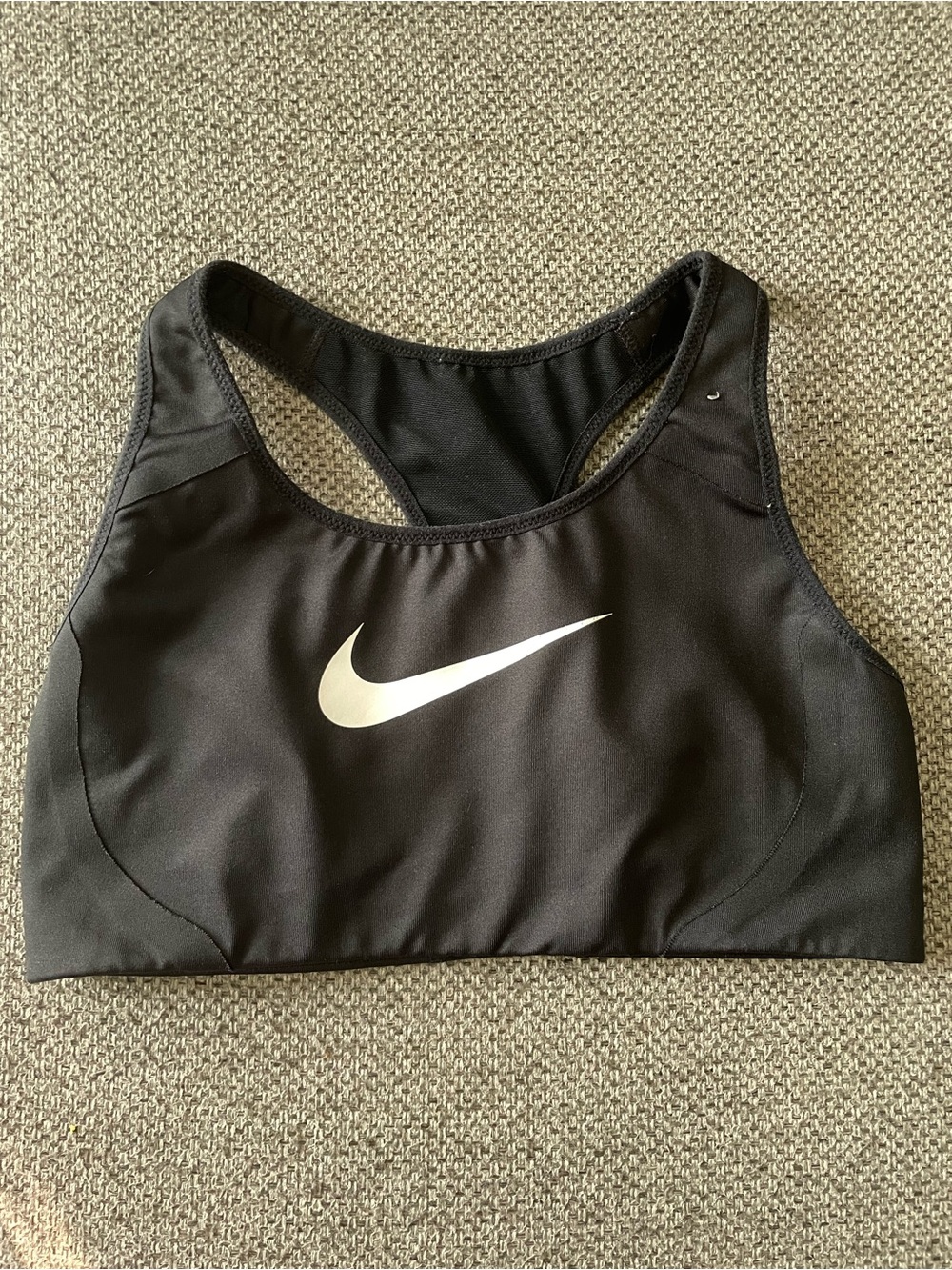 Nike Black Sports Bra with White Swoosh